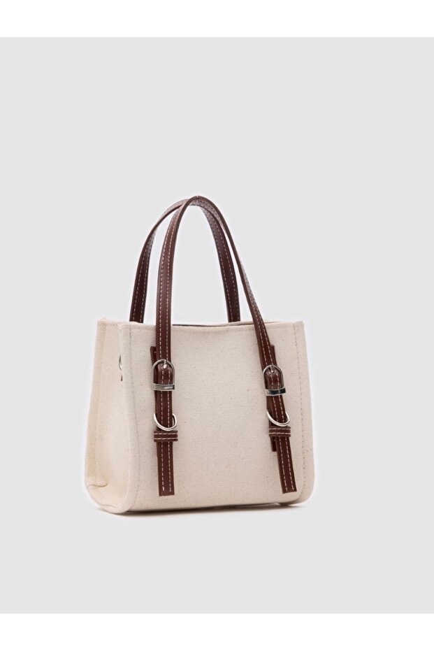 Kanvas kumaş bej çanta - 2