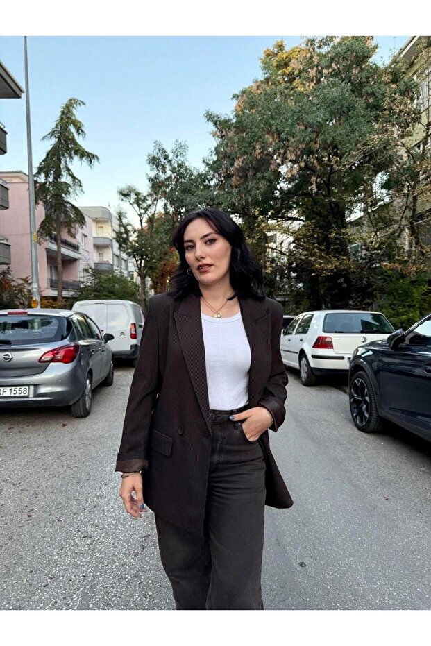 60767 Blazer Jacket-Brown - 2