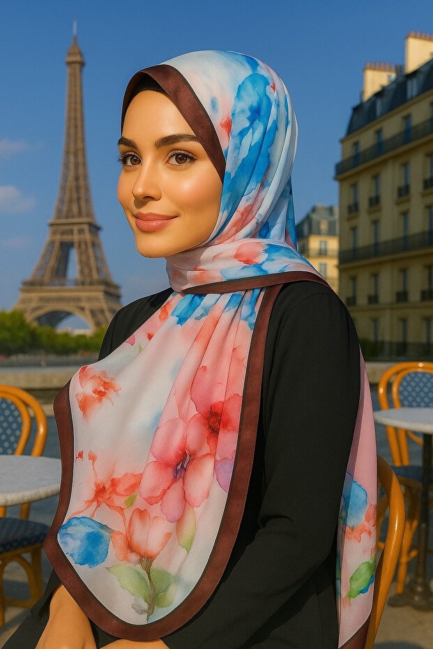 شال قطني بنمط الورد - 1