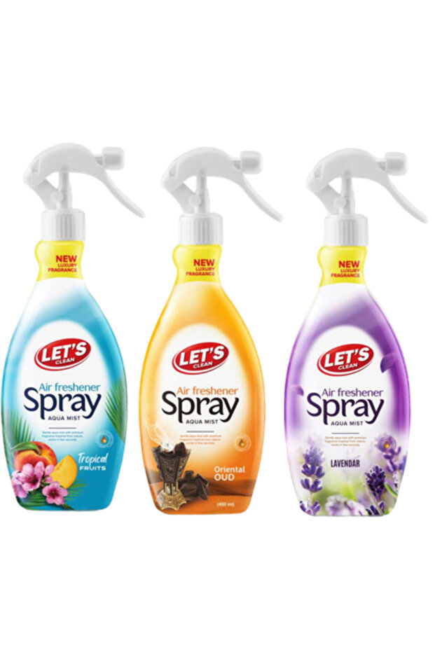 Air Freshener Spray - Lavender, Oud, and Tropical Fruits 450ml each