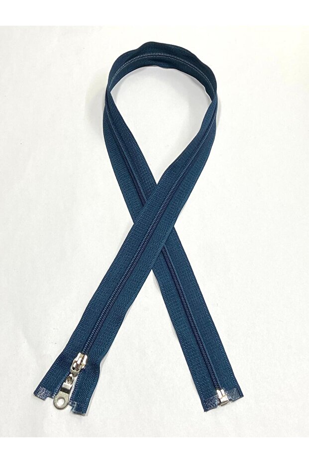 Tracksuit Jacket Zipper / 74 cm / Petrol Blue Navy Blue Stitching / Msn50