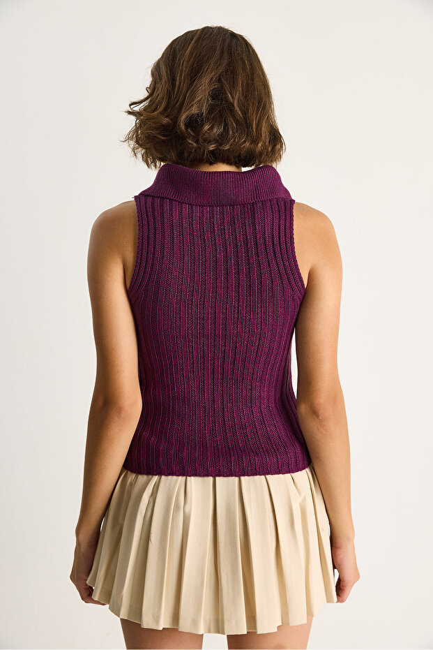 Kadın Yakalı Fitilli Yazlık Triko Bluz 20246867 - 7