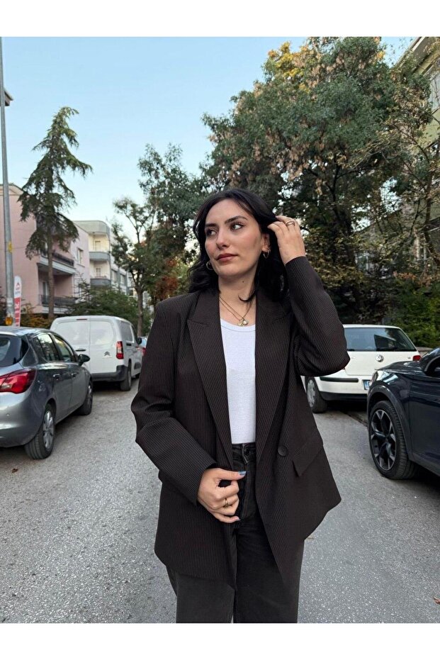 60767 Blazer Jacket-Brown - 4