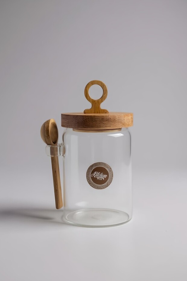 Acacia Spoon Seal Lid Jar Spice Container Kw-802
