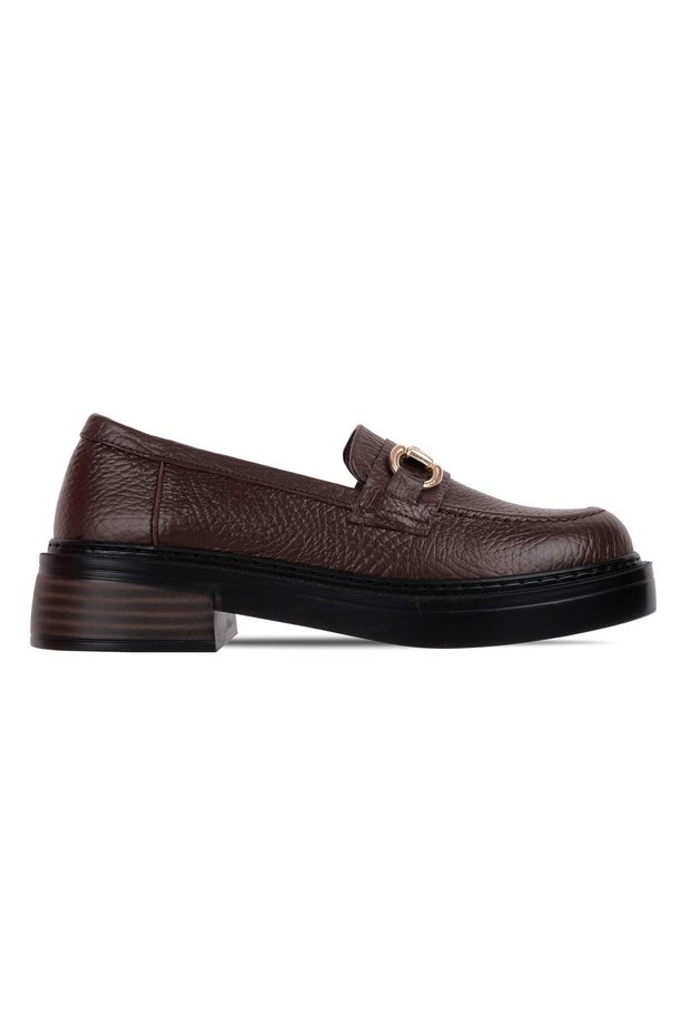 Loniy Women's Genuine Leather Buckle Loafer Casual Shoes 4144
