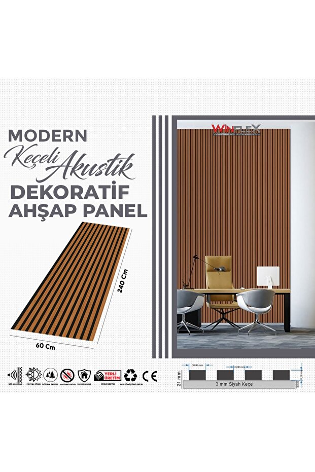 KEÇELİ DEKORATİF AKUSTİK PANEL-(60X240CM). - 1