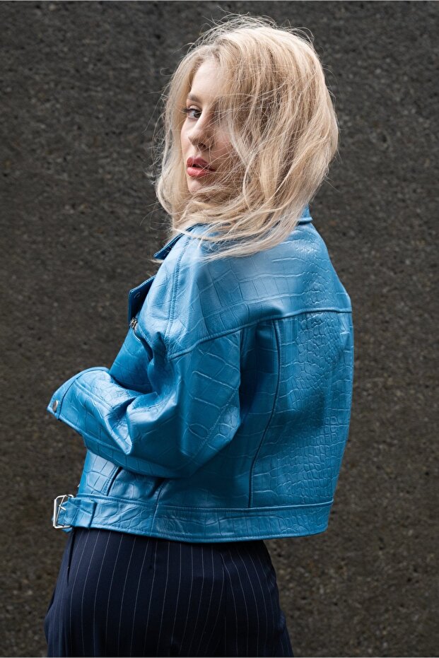 Black Croco Jacket - 2