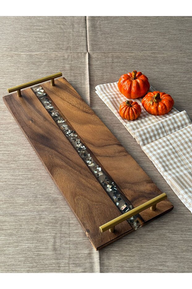 صينية تقديم مستطيلة من أكاسيا - 1