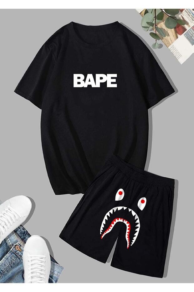 Bape Shark Printed Oversize Combination