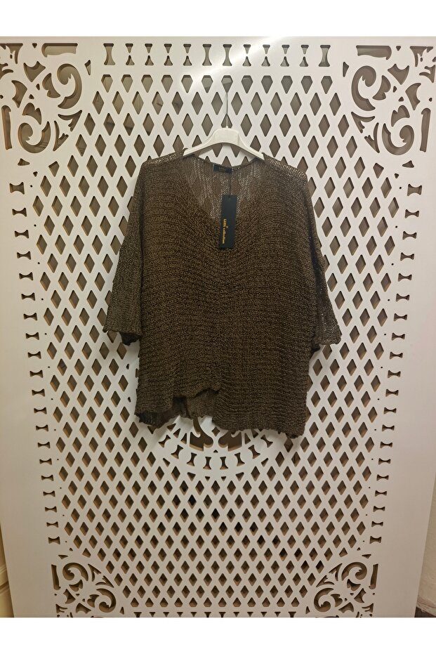 Otantik Delikli Örme Bluz - 2