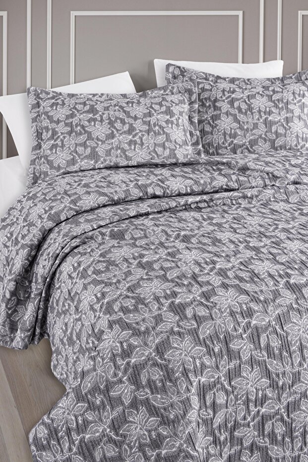 Kael Jakarlı Yatak Örtüsü Seti Çift Kişilik Mavi 230x240 cm - 2