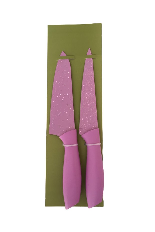 Şef Bıçağı İkili Set / 28 cm-Pembe