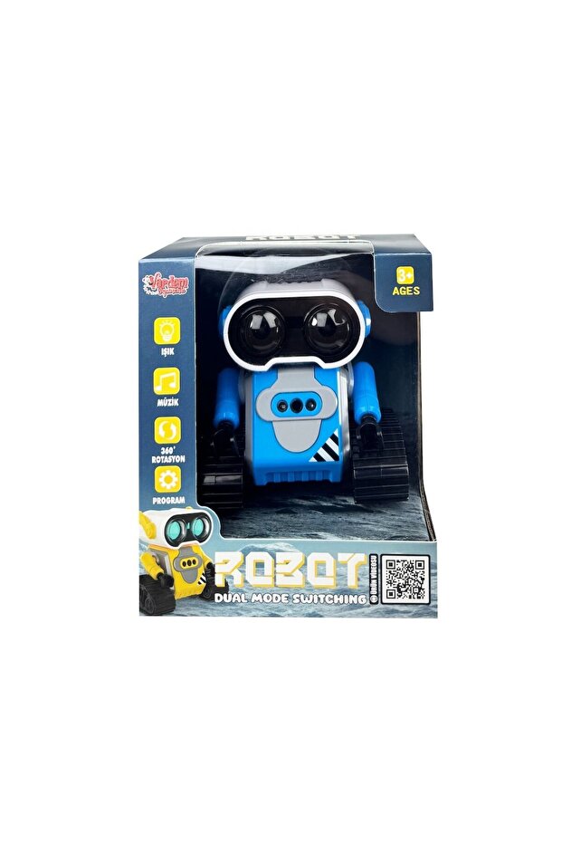 Uzaktan Kumandalı 2.4G Şarjlı El Sensörlüde Kullanabilen Robot-Araba Mavi/Sarı - 3