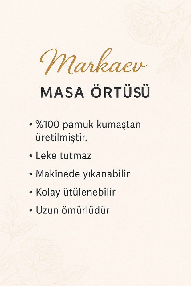 Yeni Yıl Sofrası Pamuk Masa Örtüsü MSAORT0020 - 4