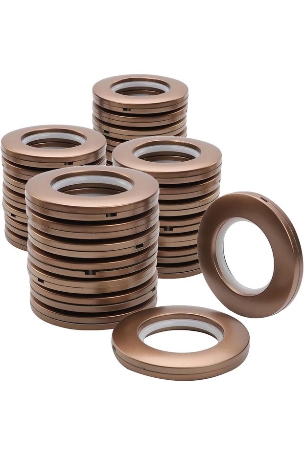 Crta Set of 30 Rose Gold noise cancelling curtain Grommets Round Plastic Curtain Eyelet Rings