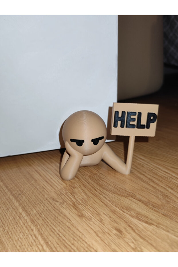 HELP Yazılı Sevimli Kapı Tutucu Figür - 1