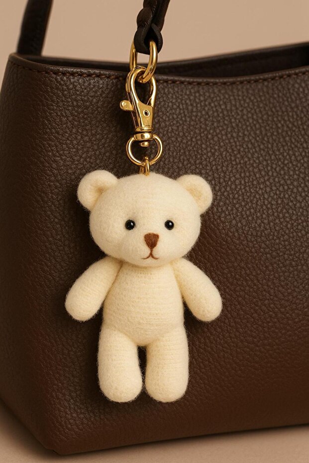 2 Pieces Teddy Bear Gift Keychain Sweet Teddy Bear Bear Bag Pen Holder Can Be Attached to the Zipper End