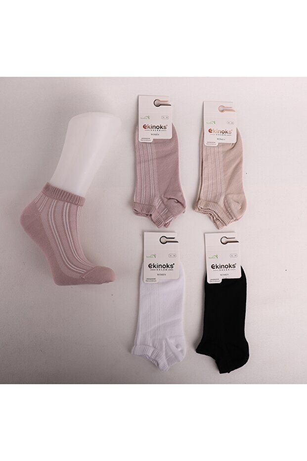 4-Piece Stitch-Free Washed Bamboo Women's Socks Booties Socks