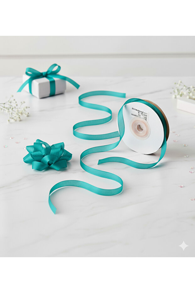 (4 Pcs) Organized Colorful Tulle Ribbons 10mm 25 m