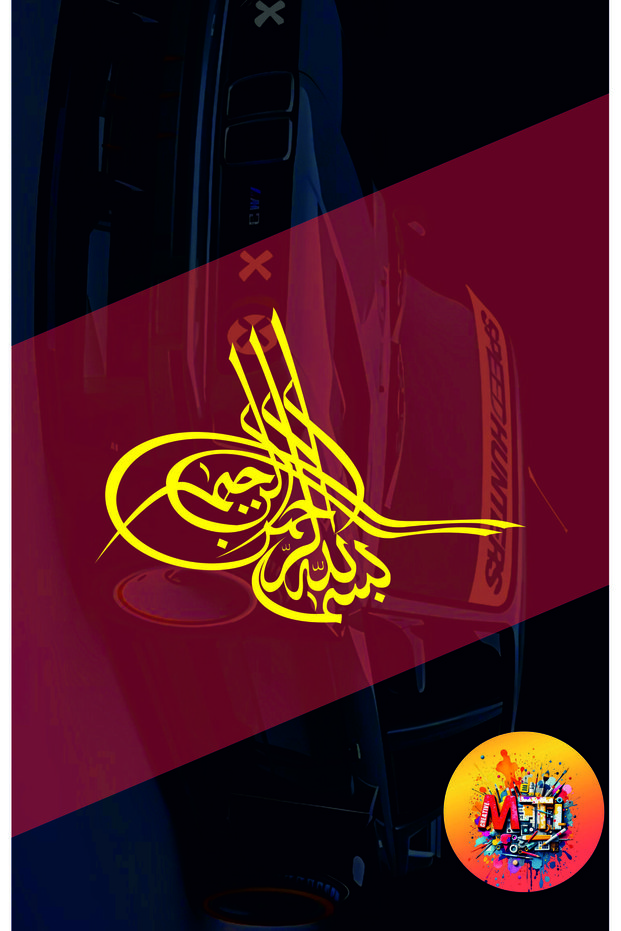 Ottoman Tughra Pattern Jdm Car-Motorcycle Windshield Sticker Ottoman Tughra Hologram