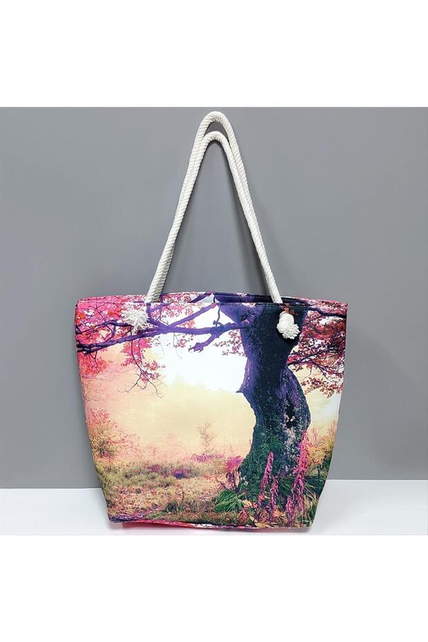 حقيبة شاطئ بنمط شجرة - 3