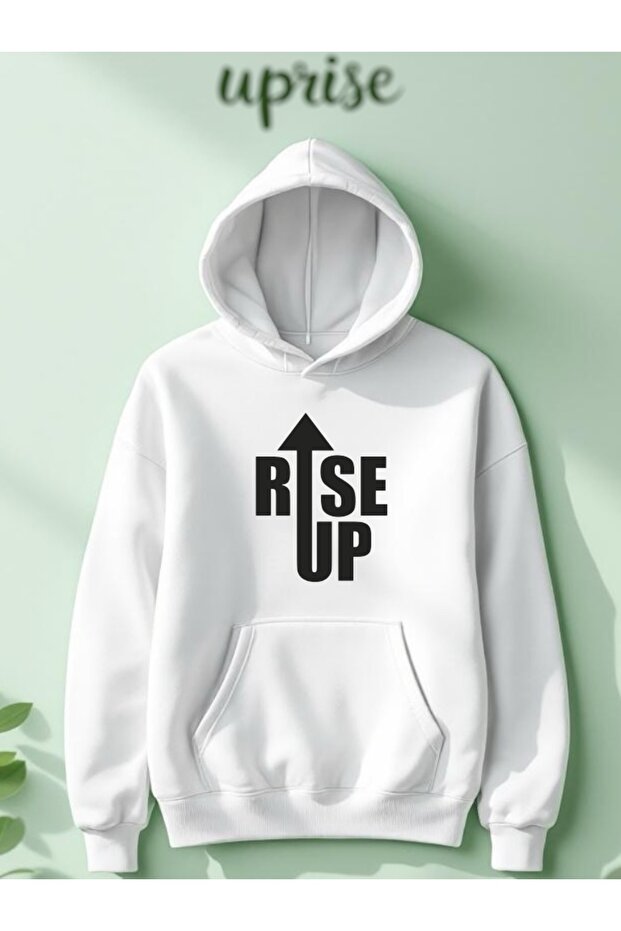 سويت شيرت كبير الحجم مصنوع من القطن المطبوع بثلاث خيوط من Rise Up