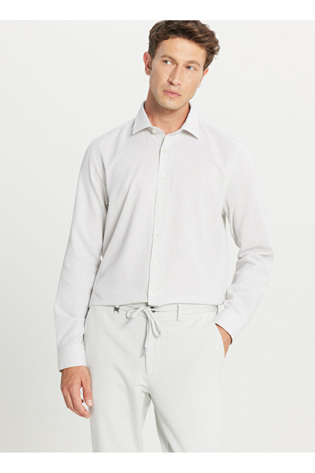 Tailored Fit Classic Collar Stone Men's Shirt Ace020261603_Tas