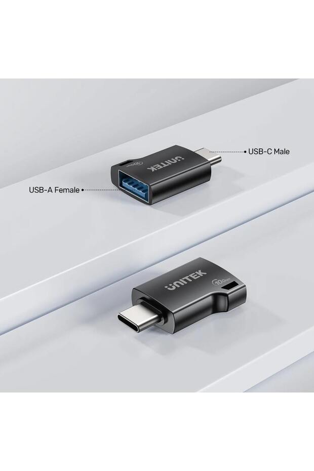 10Gbps USB-C to USB-A Adapter | Fast Data Sync, Zinc Alloy Case, Black | A1048A - 4