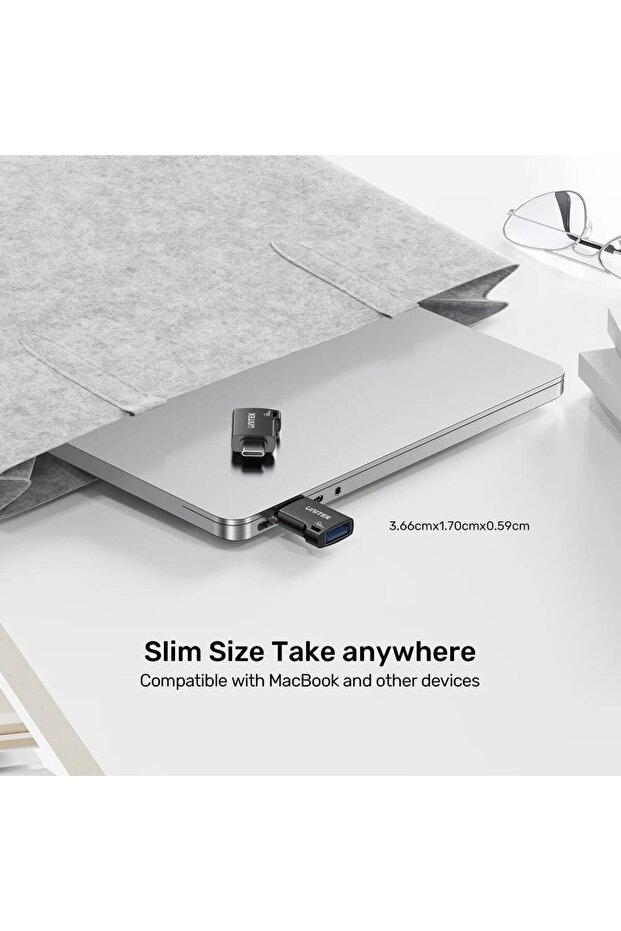 10Gbps USB-C to USB-A Adapter | Fast Data Sync, Zinc Alloy Case, Black | A1048A - 3