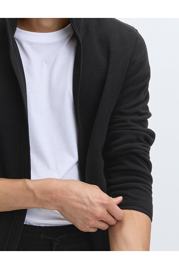 Fermuarlı Polar Ceket - 2