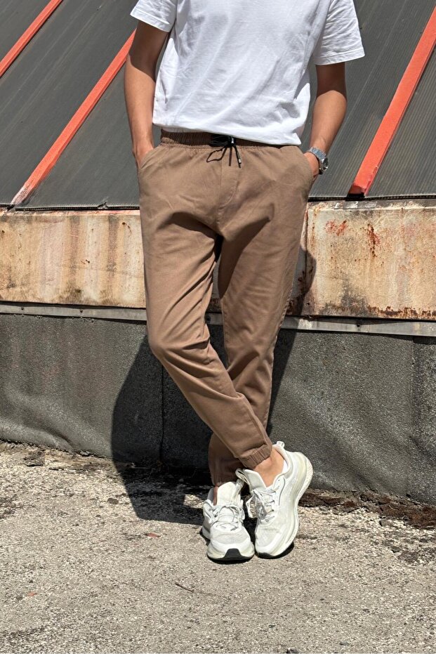 Men'S, Elastic Waist and Cuffs, High-Quality, Gabardine Woven, Cotton, Jogger Pants 270-2