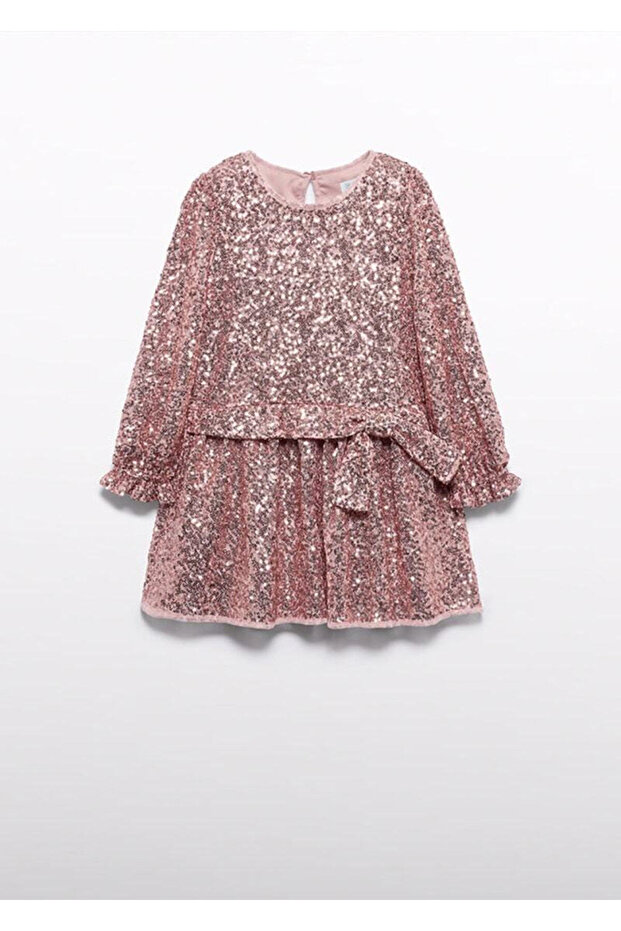 Siyah/Pembe Pullu Elbise Çocuk 5531 - 2