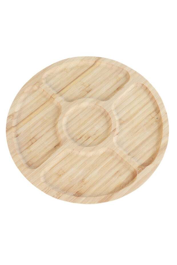 Wooden circular serving plate - 25 cm