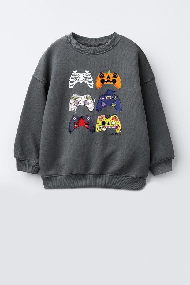 Boy's Halloween 3 Thread Cotton Fabric Printed Sweatshirt