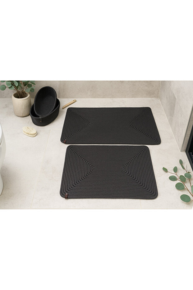 Vndk Jute, Wicker, Bath Mat Set, Bathroom Basket Set, Mat Set Toilet Seat Set Bath Set