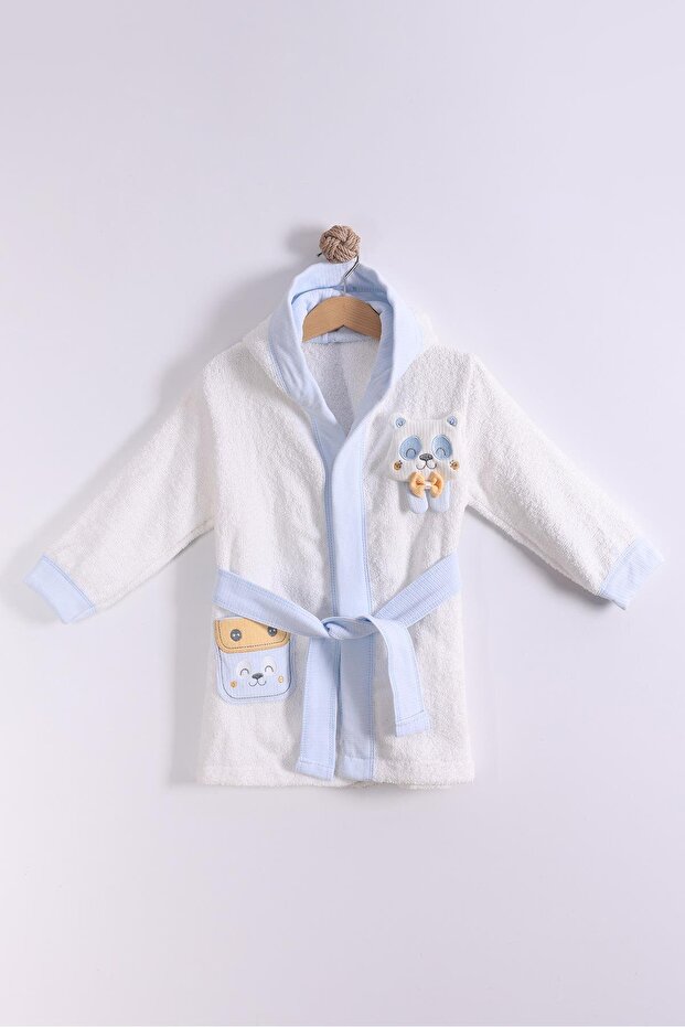 Blue Panda Organic Towel Baby Boy Hooded Bathrobe