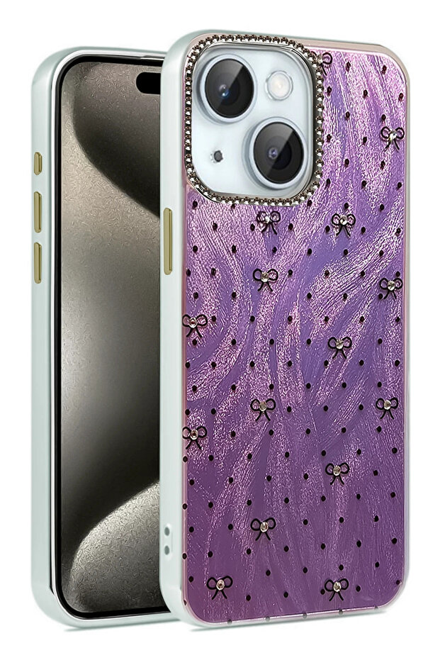 غطاء حماية لهاتف FLZ iPhone 15 Plus بنمط مرآة شفرية - نمط 2 - 1