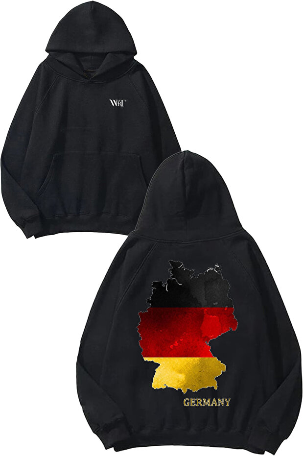 Germany 1 Design Back Printed Black Hooded Sweatshirt