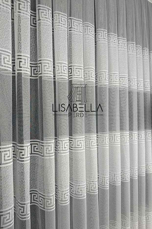 Roma Esintisi (1X3 Stitched Together) Modern Textured Tulle Curtain