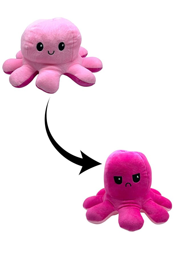 Color Changing Toy Plush Octopus (Light Pink to Dark Pink)