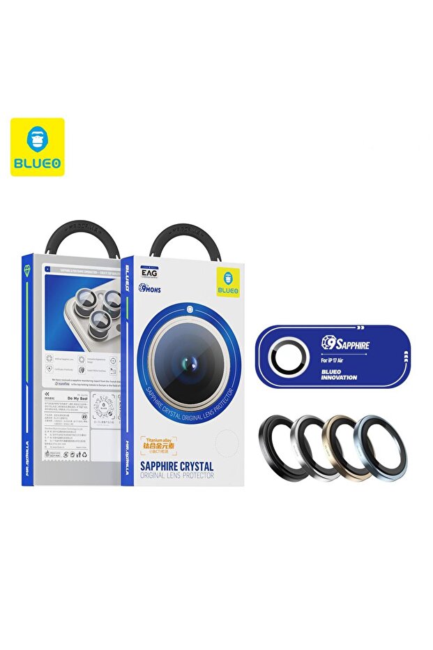 Sapphire iPhone 17 Air Compatible 9 Mohs 99.99% Original Sapphire Silver Titanium Camera Lens Protector