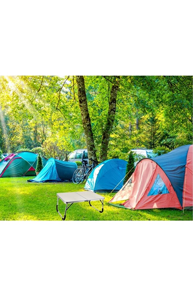 Folding camping table, Cream - 4