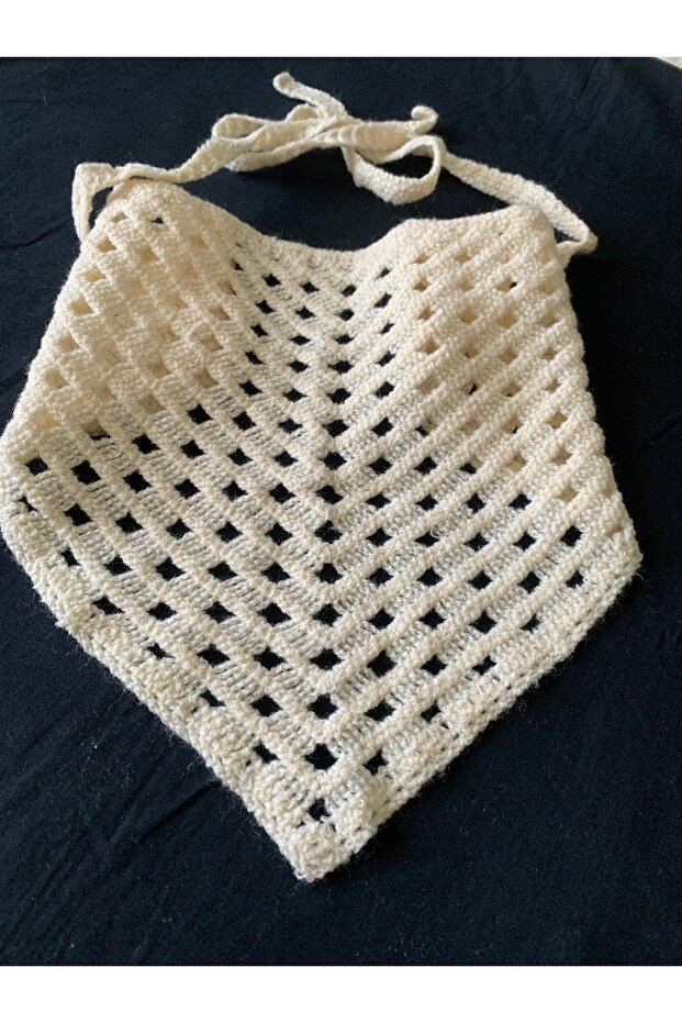 Honeybee Ateli̇er Vintage Motif Knitted Bandana
