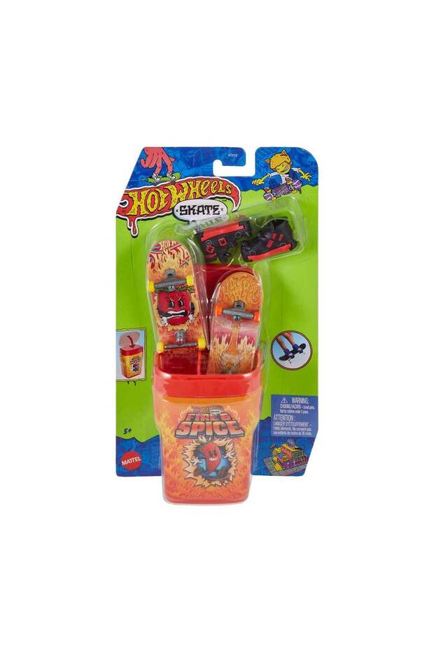 Skate 2-Piece Finger Skateboard and Case Set Htp10 Hvk78 Fire and Spice