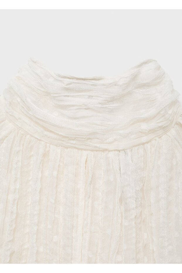 Fiyonklu dokuma bluz - 5