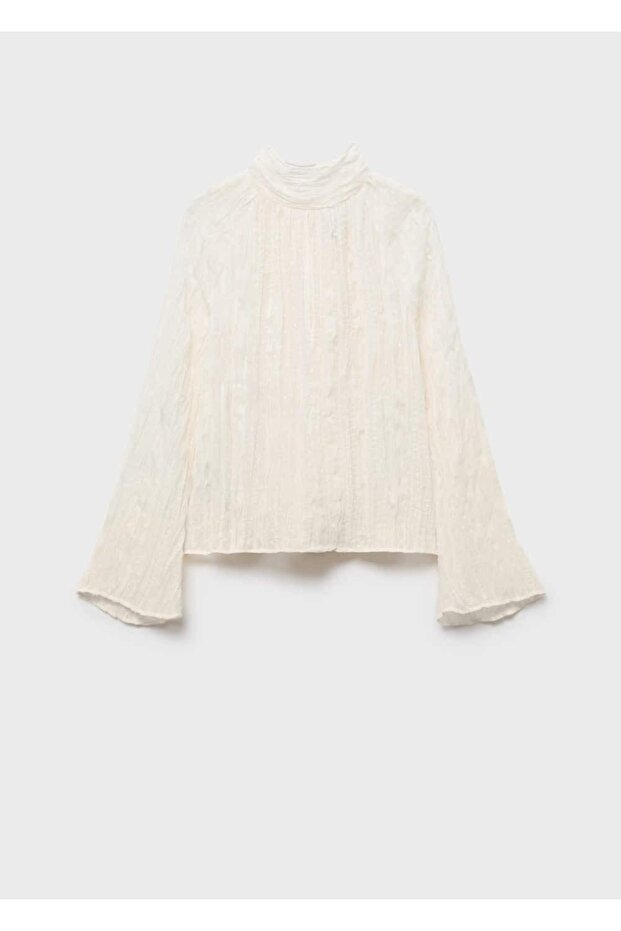 Fiyonklu dokuma bluz - 3