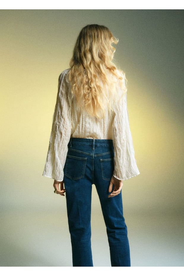 Fiyonklu dokuma bluz - 4