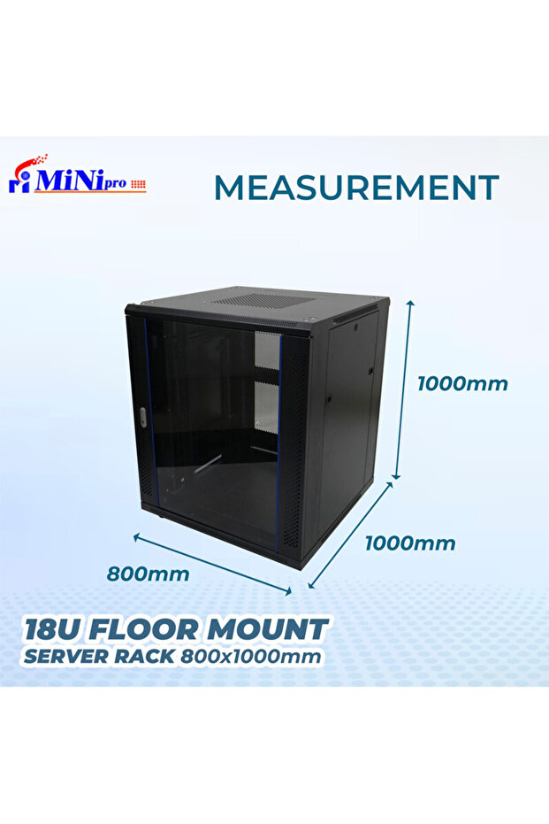 خزانة رفوف مثبتة على الأرض مقاس 27U - 6
