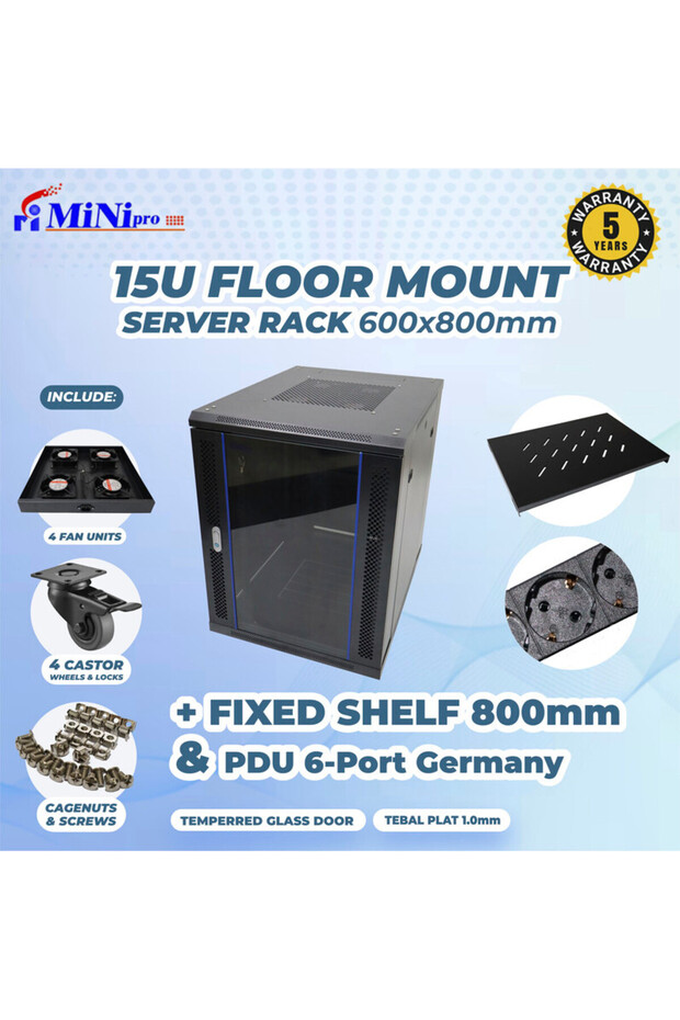 خزانة رفوف مثبتة على الحائط مقاس 18U - 2