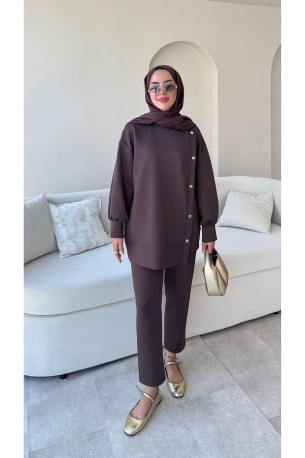 Women's Pants Double Scuba Suit M61205 - Brown